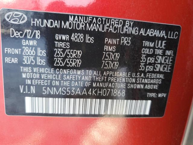 Photo 14 from auction – 2019 HYUNDAI SANTA FE L with VIN 5NMS53AA4KH071868