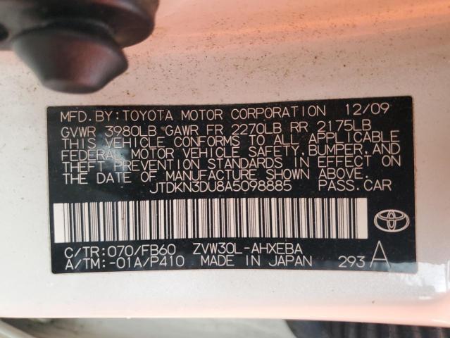 Photo 14 from auction – 2010 TOYOTA PRIUS with VIN JTDKN3DU8A5098885