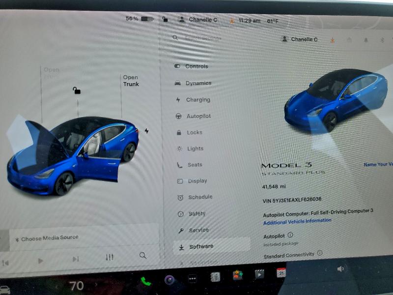 Photo 9 from auction – 2020 TESLA MODEL 3 with VIN 5YJ3E1EAXLF626036