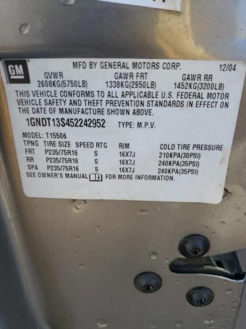 Photo 14 from auction – 2005 CHEVROLET TRAILBLAZE with VIN 1GNDT13S452242952