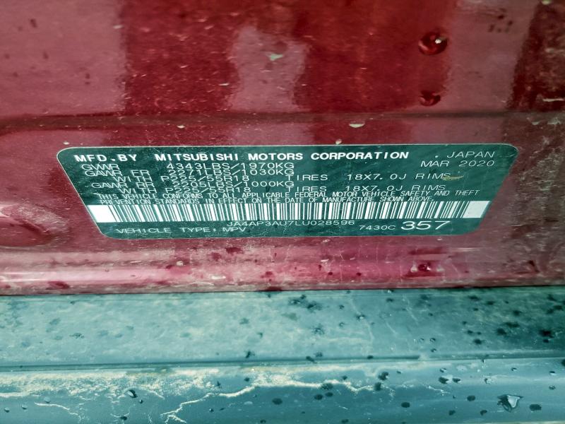 Photo 14 from auction – 2020 MITSUBISHI OUTLANDER with VIN JA4AP3AU7LU028596