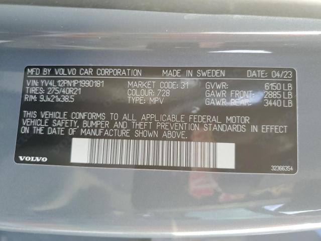 Photo 14 from auction – 2023 VOLVO XC90 PLUS with VIN YV4L12PN1P1990181