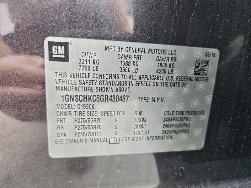 Zdjęcie 14 z aukcji – 2016 CHEVROLET SUBURBAN C z VIN 1GNSCHKC6GR430487