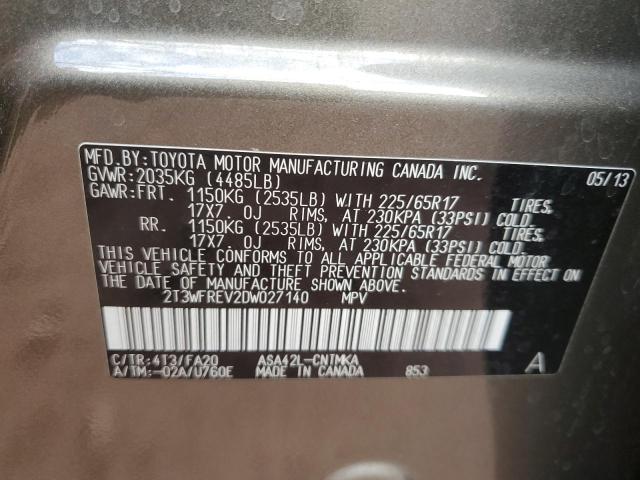 Photo 14 from auction – 2013 TOYOTA RAV4 XLE with VIN 2T3WFREV2DW027140