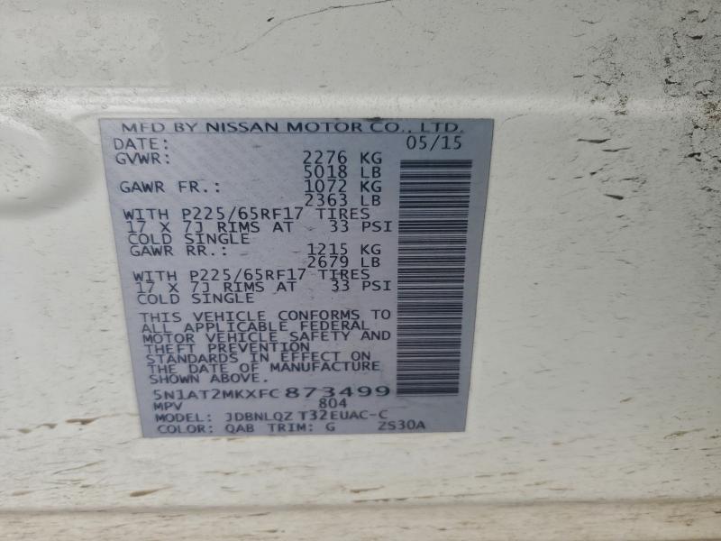Photo 14 from auction – 2015 NISSAN ROGUE S with VIN 5N1AT2MKXFC873499