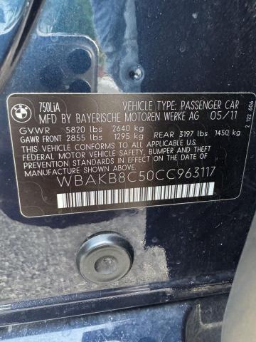 Photo 10 from auction – 2012 BMW 750 LI with VIN WBAKB8C50CC963117