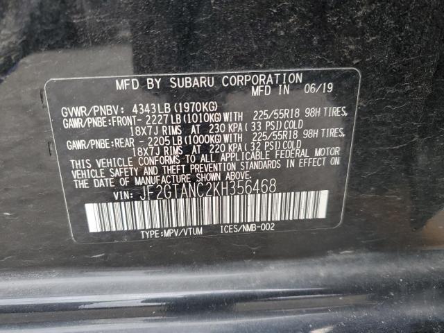 Photo 14 from auction – 2019 SUBARU CROSSTREK with VIN JF2GTANC2KH356468