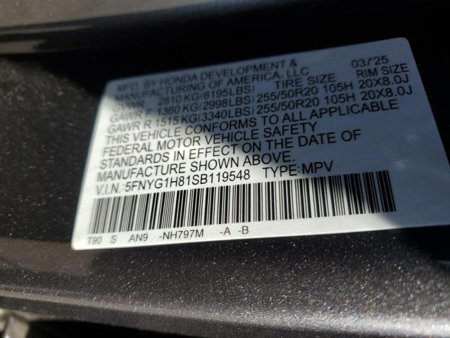 Photo 14 from auction – 2025 HONDA PILOT ELIT with VIN 5FNYG1H81SB119548