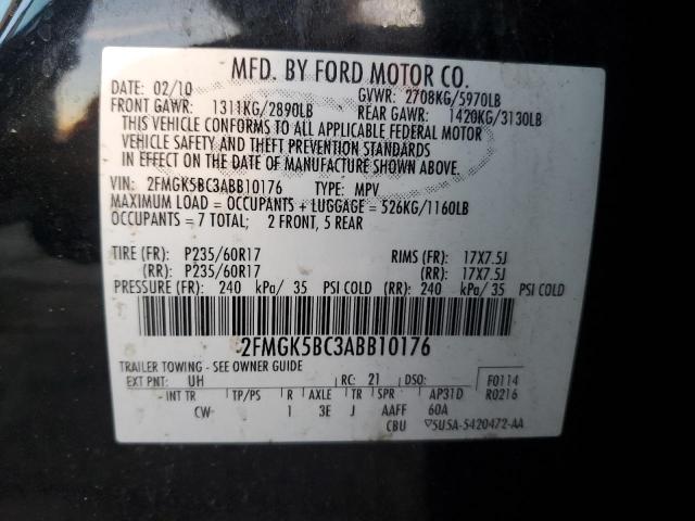 Photo 14 from auction – 2010 FORD FLEX SE with VIN 2FMGK5BC3ABB10176