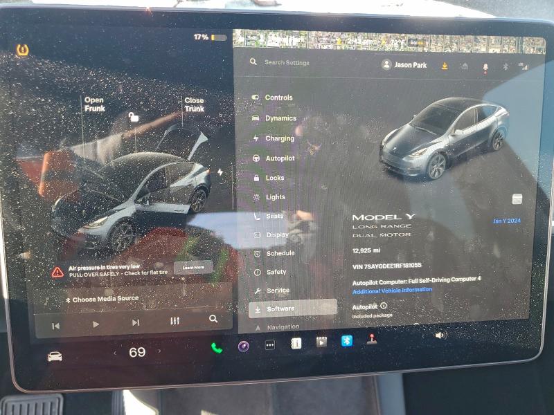 Photo 9 from auction – 2024 TESLA MODEL Y with VIN 7SAYGDEE1RF181055