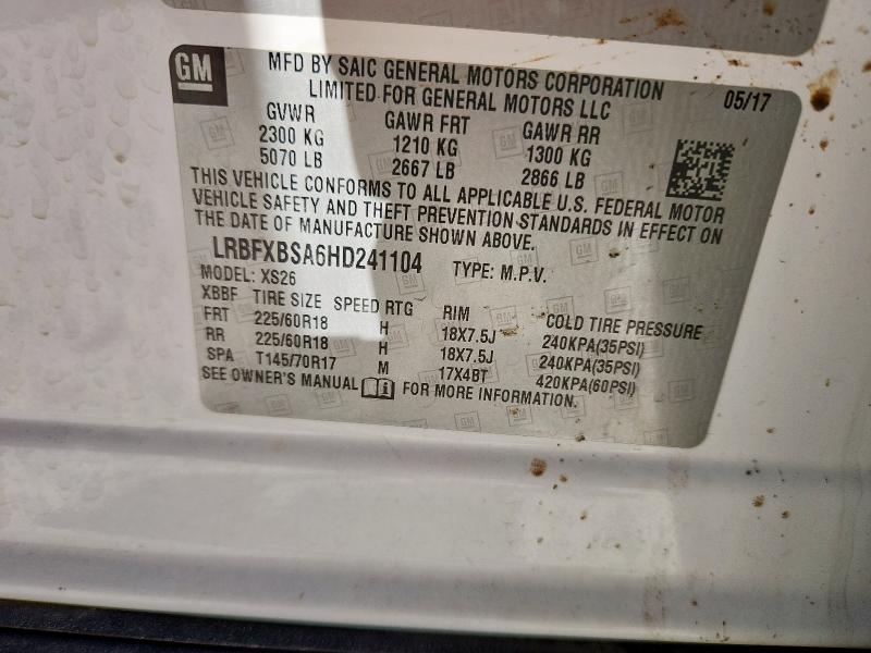 Photo 14 from auction – 2017 BUICK ENVISION E with VIN LRBFXBSA6HD241104