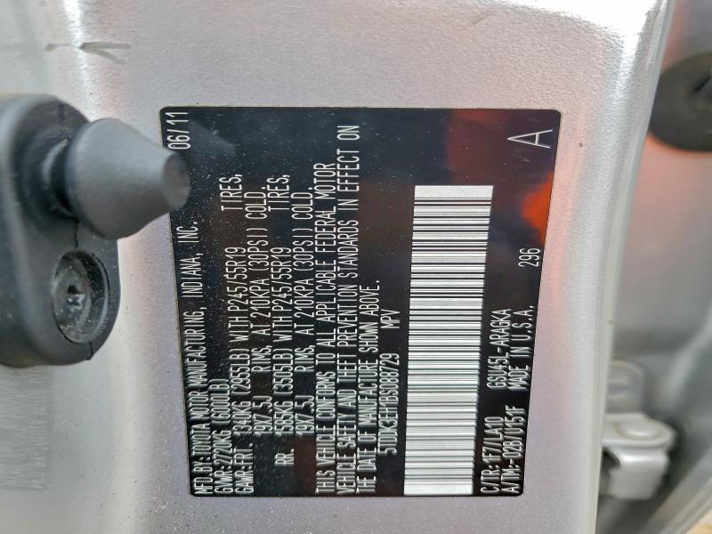 Photo 14 from auction – 2011 TOYOTA HIGHLANDER with VIN 5TDDK3EH1BS088729