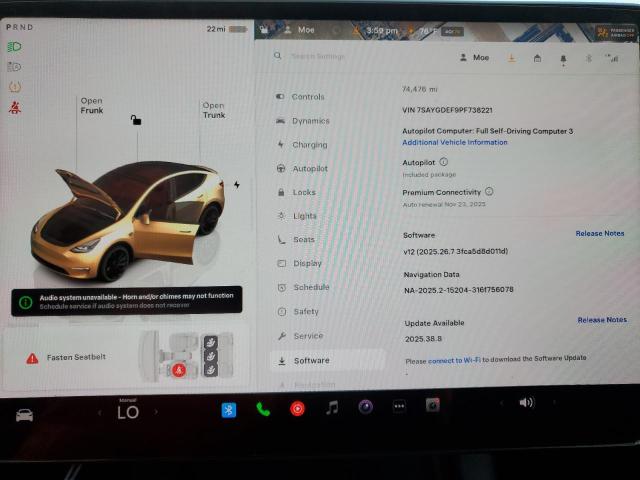 Photo 9 from auction – 2023 TESLA MODEL Y with VIN 7SAYGDEF9PF738221
