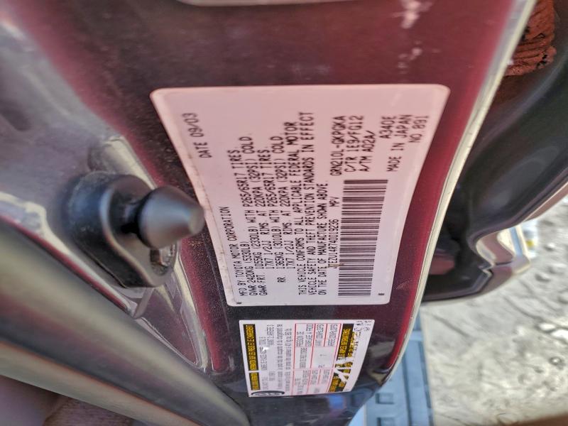 Photo 14 from auction – 2004 TOYOTA 4RUNNER SR with VIN JTEZU14R740019236
