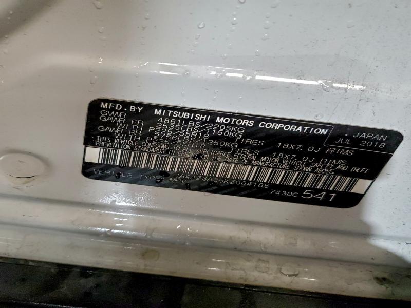 Photo 14 from auction – 2019 MITSUBISHI OUTLANDER with VIN JA4AZ3A35KZ004185