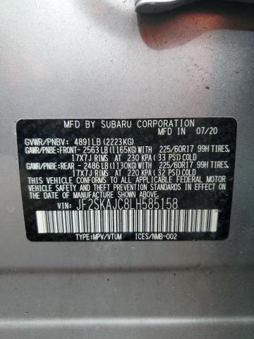 Photo 14 from auction – 2020 SUBARU FORESTER P with VIN JF2SKAJC8LH585158