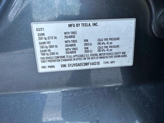 Zdjęcie 10 z aukcji – 2021 TESLA MODEL Y z VIN 5YJYGAEE3MF144318