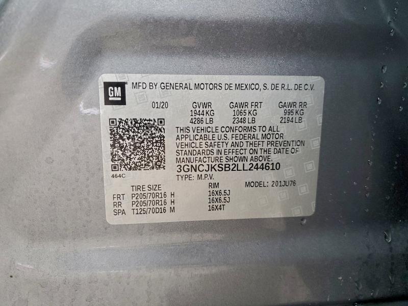 Photo 14 from auction – 2020 CHEVROLET TRAX LS with VIN 3GNCJKSB2LL244610