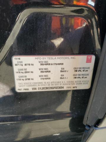 Photo 14 from auction – 2016 TESLA MODEL X with VIN 5YJXCBE28GF023694