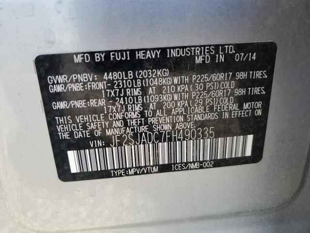 Photo 14 from auction – 2015 SUBARU FORESTER 2 with VIN JF2SJADC7FH490335