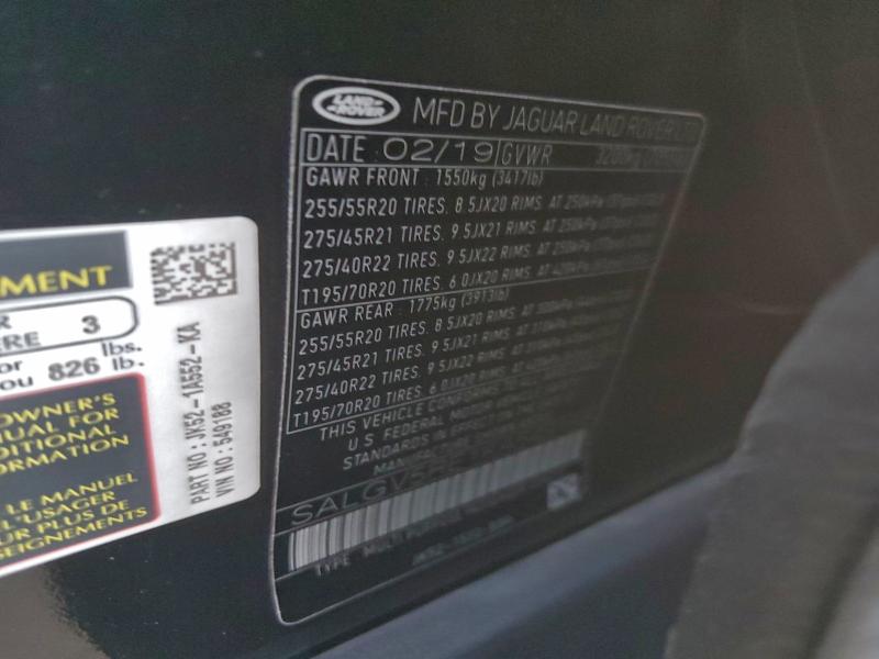 Photo 14 from auction – 2019 LAND ROVER RANGE ROVE with VIN SALGV5RE1KA549188