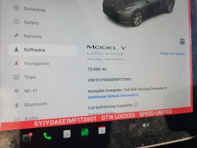 Photo 9 from auction – 2021 TESLA MODEL Y with VIN 5YJYGAEE1MF173901