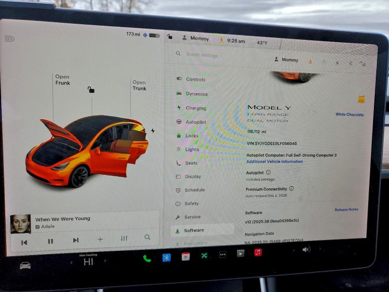 Photo 9 from auction – 2020 TESLA MODEL Y with VIN 5YJYGDEE9LF056048