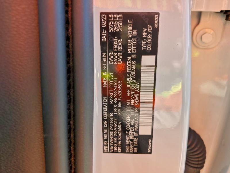 Photo 14 from auction – 2023 VOLVO C40 with VIN YV4ED3GL7P2055018
