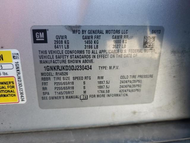 Photo 14 from auction – 2013 CHEVROLET TRAVERSE L with VIN 1GNKRJKD3DJ230434