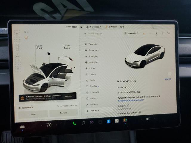 Photo 9 from auction – 2024 TESLA MODEL 3 with VIN 5YJ3E1EA5RF784860