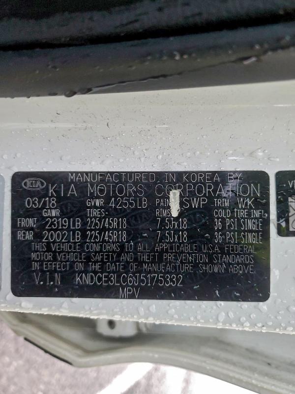 Photo 14 from auction – 2018 KIA NIRO TOURI with VIN KNDCE3LC6J5175332