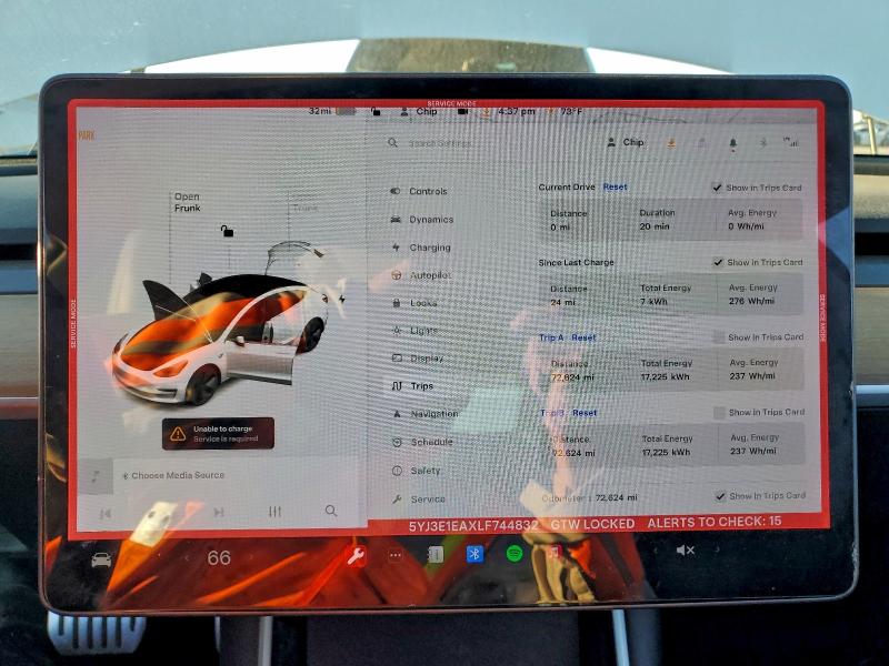 Photo 9 from auction – 2020 TESLA MODEL 3 with VIN 5YJ3E1EAXLF744832
