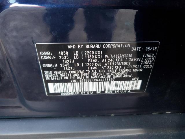 Photo 14 from auction – 2018 SUBARU OUTBACK TO with VIN 4S4BSETC6J3375697