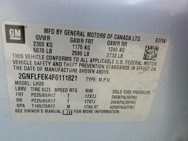Photo 14 from auction – 2015 CHEVROLET EQUINOX LT with VIN 2GNFLFEK4F6111821