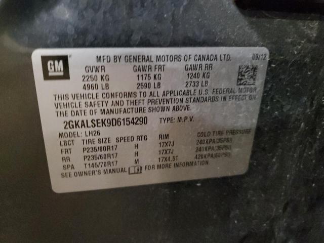 Photo 14 from auction – 2013 GMC TERRAIN SL with VIN 2GKALSEK9D6154290