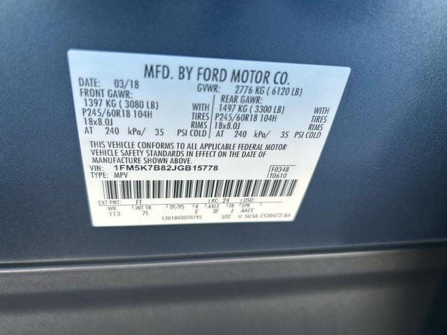 Photo 10 from auction – 2018 FORD EXPLORER with VIN 1FM5K7B82JGB15778