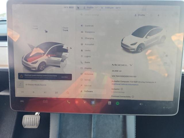 Photo 9 from auction – 2024 TESLA MODEL Y with VIN 7SAYGDED0RF055390