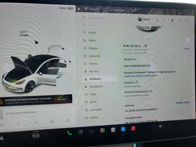 Photo 9 from auction – 2020 TESLA MODEL 3 with VIN 5YJ3E1EB8LF619739