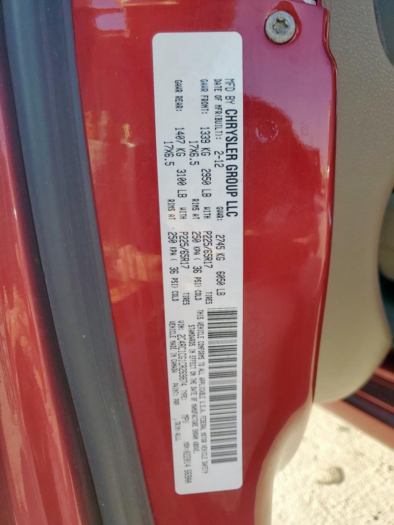 Photo 14 from auction – 2012 CHRYSLER TOWN & COU with VIN 2C4RC1CG1CR269874