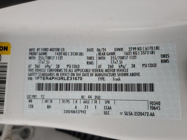 Photo 14 from auction – 2024 FORD RANGER with VIN 1FTER4PH3RLE31670