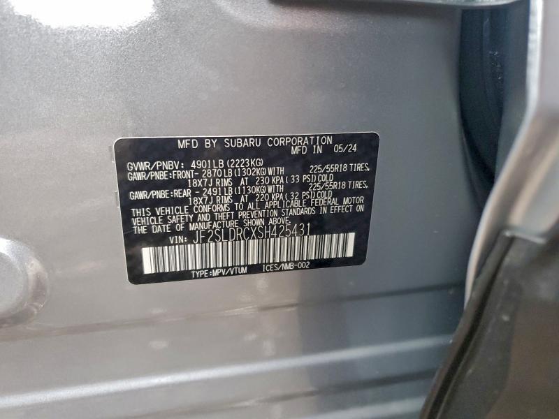 Photo 14 from auction – 2025 SUBARU FORESTER L with VIN JF2SLDRCXSH425431