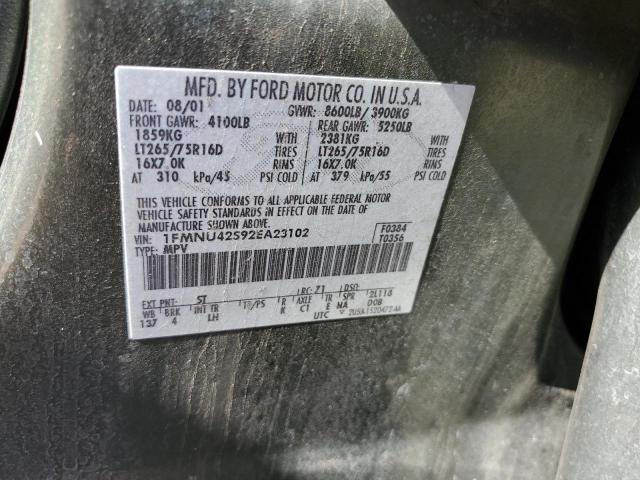 Photo 14 from auction – 2002 FORD EXCURSION with VIN 1FMNU42S92EA23102