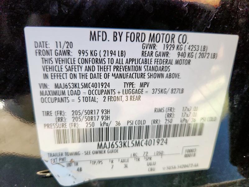 Photo 14 from auction – 2021 FORD ECOSPORT T with VIN MAJ6S3KL5MC401924