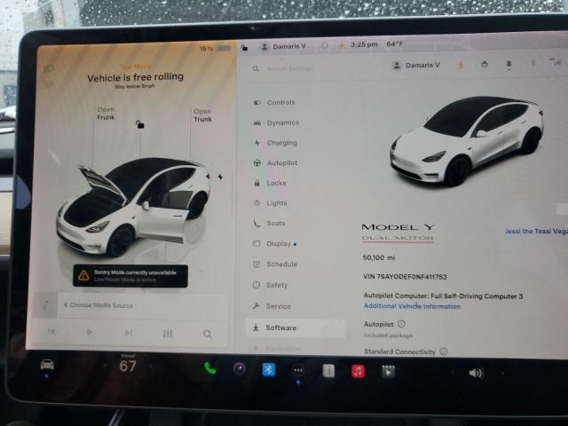 Photo 9 from auction – 2022 TESLA MODEL Y with VIN 7SAYGDEF0NF411753