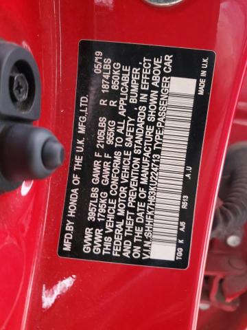 Photo 14 from auction – 2019 HONDA CIVIC with VIN SHHFK7H63KU224713