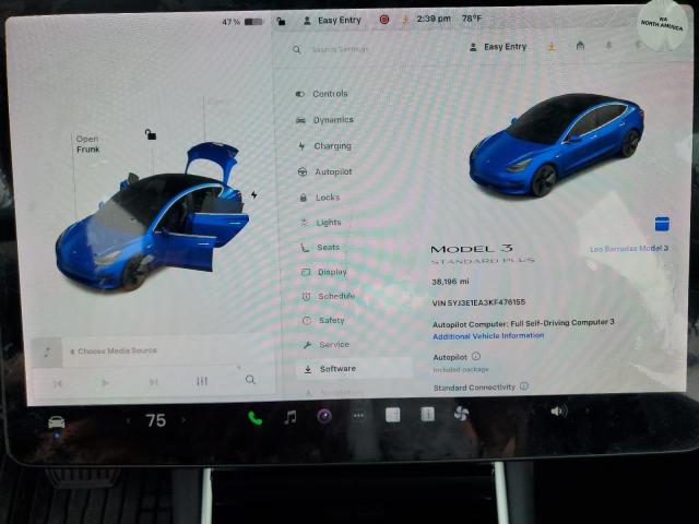 Photo 9 from auction – 2019 TESLA MODEL 3 with VIN 5YJ3E1EA3KF476155