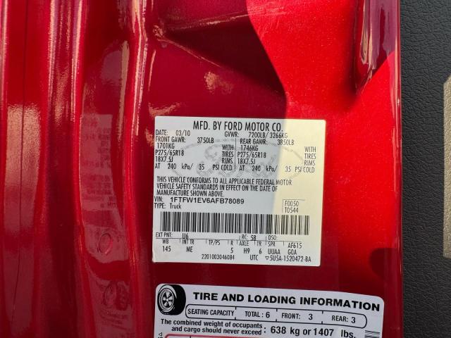Photo 10 from auction – 2010 FORD F150 SUPER with VIN 1FTFW1EV6AFB78089