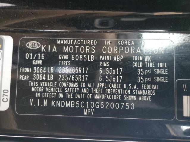 Photo 14 from auction – 2016 KIA SEDONA with VIN KNDMB5C10G6200753