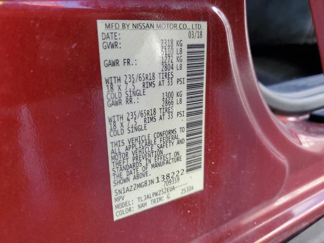 Photo 14 from auction – 2018 NISS MURANO with VIN 5N1AZ2MG8JN138222