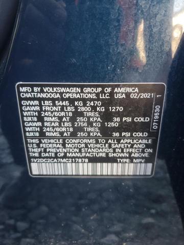 Photo 14 from auction – 2021 VOLKSWAGEN ATLAS CROS with VIN 1V2DC2CA7MC217878